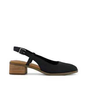 Womens Jaclyn Slingback Heel Black Nubuck Leather