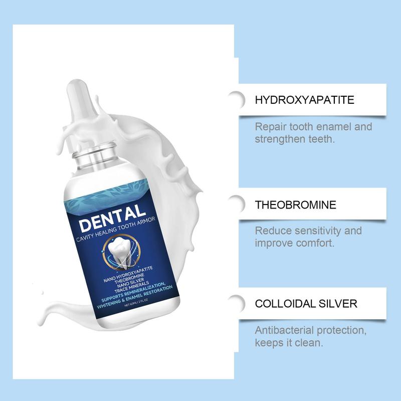 Daily Oral Care Dental Cavity Healing Tooth Armor Liquid – Nano Hydroxyapatite, Theobromine & Trace Minerals for Remineralization, Whitening, Enamel Restoration