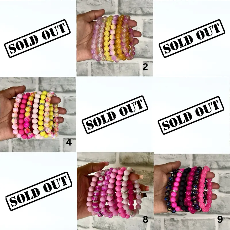 END OF SUMMER/FALL COLLECTION | 6pc Bracelet Stacks | NO RESTOCKS | ONE SIZE ONLY 18cm/7.5in | Durable Glass Beads | Stylish Stackable Bracelets | Versatile Styling