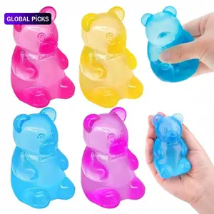 1/4 Counts Candy Bear-Shaped Maltose Fidget Toy, Soft Sensory Stress-Relief Ball for Adults & Kids, Party Favor Prank Squeeze Toy, Anti-Anxiety Hand Fidget Gadget Children's Day Gifts, #GLOBAL PICKS