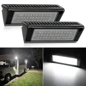 Nilight 2PCS 9-Inch RV Exterior Porch LED Flood Lights - Aluminum Shell, White Beam, IP67 Waterproof Outdoor Lighting, Black Automotive Work Lights