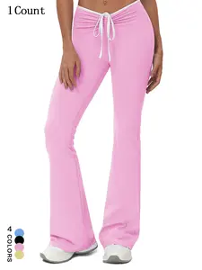 Women's High-Waisted Wide-Leg Shorts, Alo Style Colorblock Design, Shirred & Tie-Front Details, Fall Season Ready, Fit