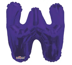 Purple Letter W Foil Balloon 14" Mini Alphabet Balloon for Custom Banners 19772-14Conver-USA