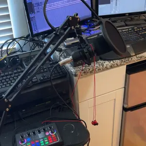 Live Sound Card, Sound Card Set, Podcast Equipment Bundle with Studio Microphone, Professional Live Sound Card with DJ Mixer Effects and Voice Converter for Live Gaming YouTube TikTok