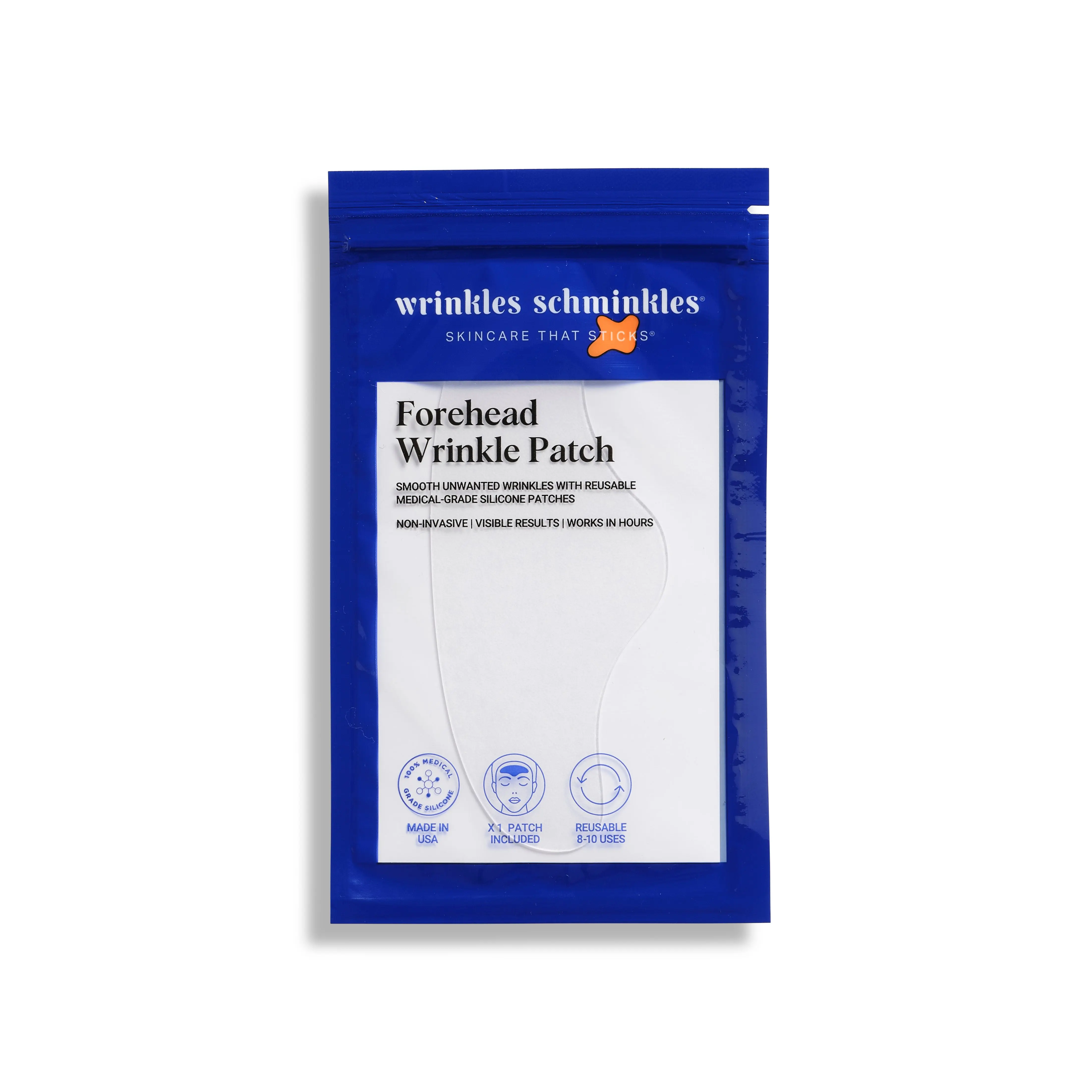 Forehead Wrinkle Patch - 100% Medical Grade Silicone Non-Invasive Treatment for Glabellar Lines, Furrow Lines & Frown Lines - Made in USA