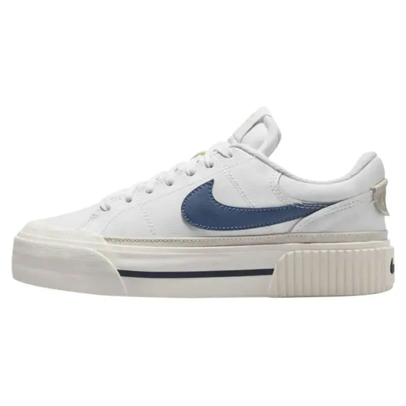 Nike Women's Court Legacy Lift Sneakers, White/Diffused Blue-Light Orewood Brown-Sail, 11