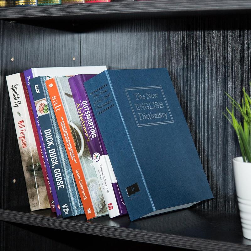 Book Safe, Key Lock, Blue, Large