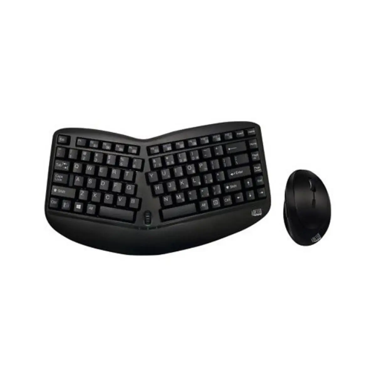Adesso WKB-1150CB Tru-Form Media Portable Wireless Keyboard & Mouse Combo - Black, 2.4 Ghz Radio Frequency, 8 Built-In Hotkeys, Quiet Membrane Key Switches, Advanced Optical Sensor Technology, 5M Keystroke Lifespan