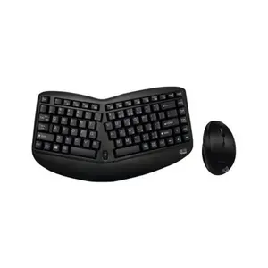 Adesso WKB-1150CB Tru-Form Media Wireless Keyboard and Optical Mouse - Black, 8 built-in hotkeys, quiet membrane key switches, advanced optical sensor technology, lasts up to 5,000,000 keystrokes