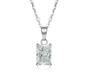 Lab-Grown Moissanite Necklace - High-Shine Stone, Durable Elegant Design