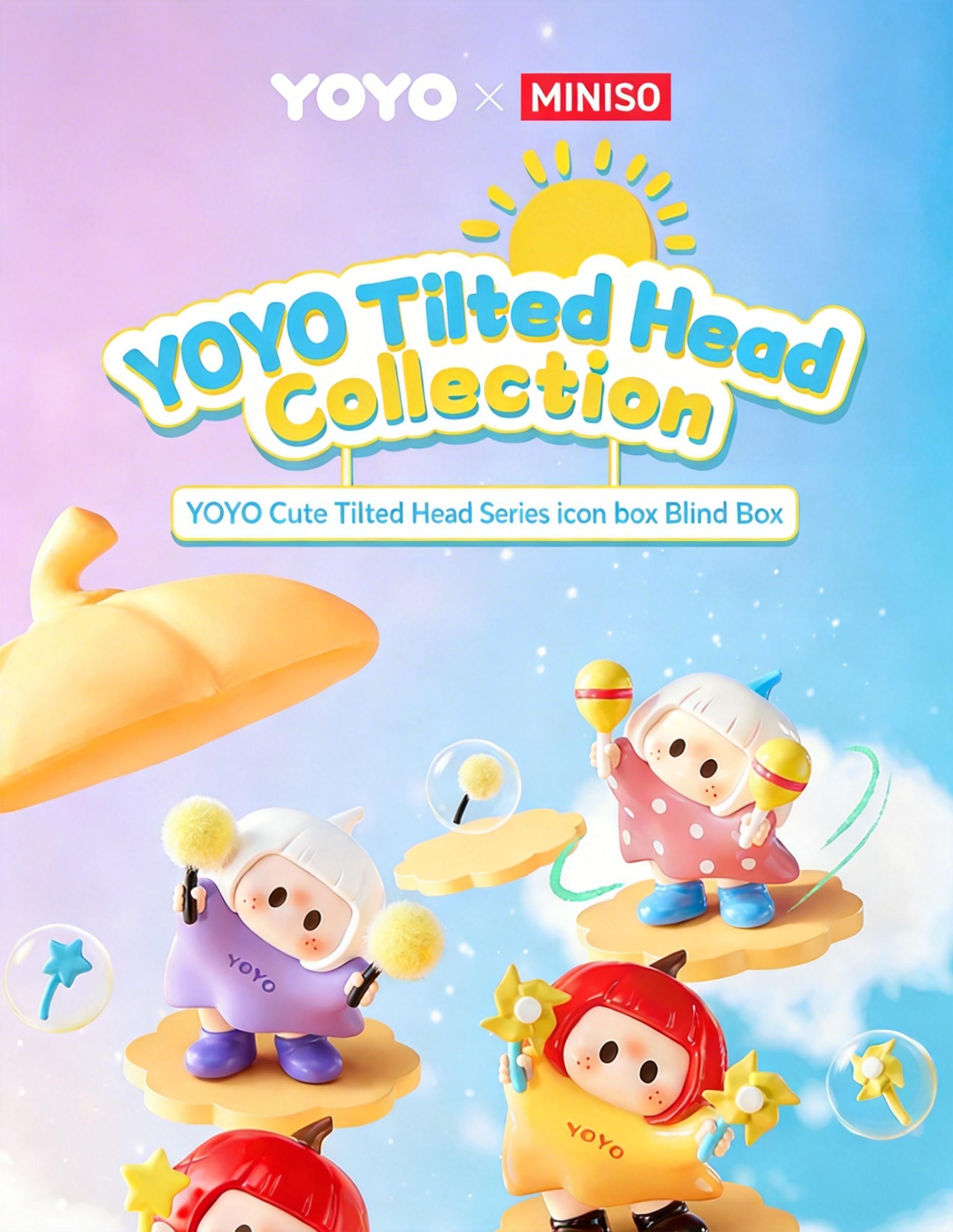 MINISO YOYO Cute Tilting Series Icon Box Blind Box Figurine “Rururu Sauce” Trendy Collectible Figurine Ornament Birthday Gift