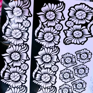 Henna Stencils Feet Set for Temporary Designs Feet Palm & Fingers Easy Apply Remove Elegant Stickers for Wedding Party Use