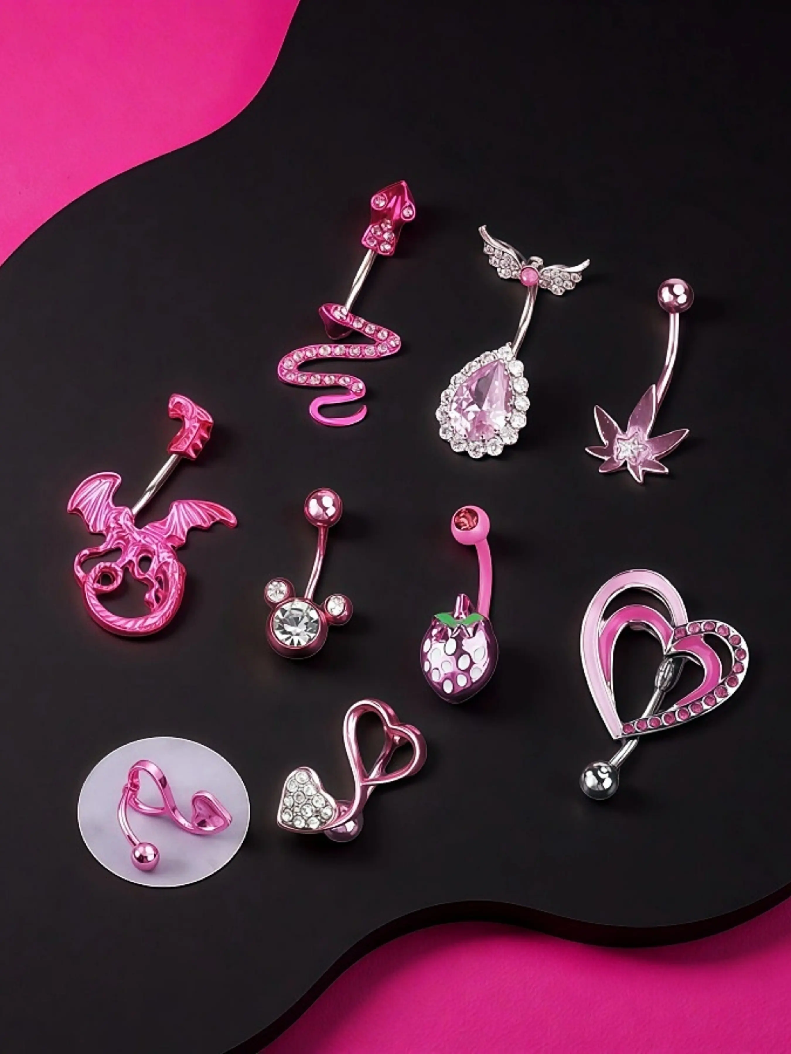 High-Quality Y2K Navel Piercing Jewelry, Body Piercing Jewelry, Belly Button Piercing, Belly Button Rings, Pierced, Low Allergy, Fade-Resistant Design, Perfect Daily Wear & Party Accessory Gift