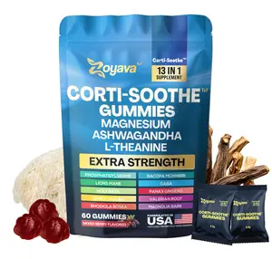 Zoyava Corti-Soothe Gummies - Mixed Berry Flavored All-in-One Cortisol Supplement with Magnesium, L-Theanine, Lions Mane & 10+ Extra Strength Ingredients, 60 Edible Gummies