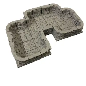 Basic Caverns - Modular D&D Cave Terrain Set for 28mm-32mm Miniatures 3D Printed Tabletop Ready Decor Wall Ornaments