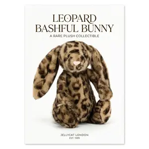 Jellycat Cobblehop Leopard Bunny Stuffed Plush, Soft Bunny Doll, Cute Gift for Her, Collector Gift with Dust Bag, New With Tags