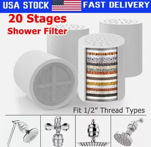 4/8Pack 20 Stage Shower Filter Replacement Cartridge ShowerFilter for Hard Water