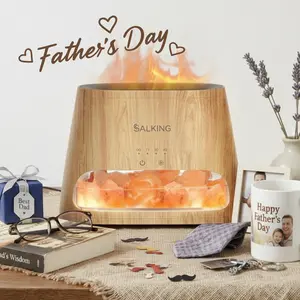 【TikTok Shop Weekly Deals】 2-in-1 Himalayan Salt Lamp Diffuser, Cool Mist Humidifier,  Himalayan Salt, Himalayan Salt, Ultrasonic Essential Oil Diffuser with Ambient Glow, 150ml(For Restroom/Kitchen/Storage room);Gift/Candle/Soap