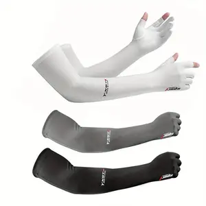 1 or 2 Pairs Compression UV Protection Full Arm Sleeves - Breathable Nylon, Elbow Cover Gloves in White, Gray, Black with Moisture-Wicking Technology for Sports & Sun, Sun Protection Arm Sleeves