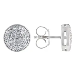 JTV White Lab Created Sapphire Rhodium Over Sterling Silver Earrings 0.79ctw
