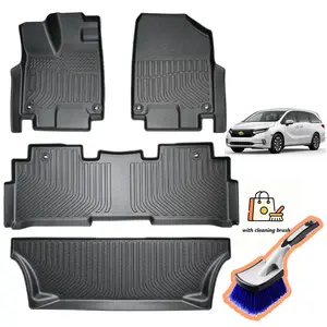 Canvcle 3-Row TPE Floor Mats Fits 2018-2026 Honda Odyssey, 7-Seater All Weather Non-Slip Heavy Duty Liners, Eco-Friendly Durable Car Accessories, Buy Now Get Free Cleaning Brush