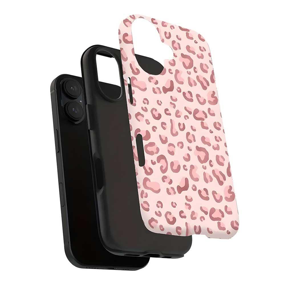 Pink Leopard Print 2-in-1 Phone Case for iPhone 16 Pro — Drop-Resistant Protective Cover for iPhone 17