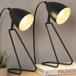 Metal Table Lamp 350° Rotatable, 2-Piece Mini Lamp Set Modern Reading Bedside Lamp Ideal for Study Rooms, Bedrooms, Offices, Dorms, and Children's Rooms Includes LED Bulb