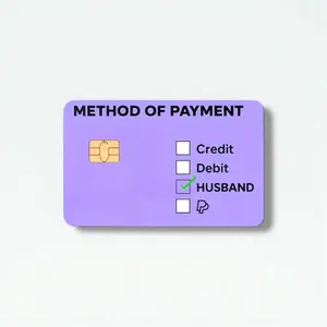 Method of Payment Husband Credit Card Sticker Debit Skin Decal Cover Waterproof Vinyl Easy To Apply