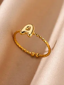 Cute Bubble Letter Design Ring, Dainty Stacking Rings, Fashion Stackable Rings, Fashionable Minimalist Promise Ring for Women & Girls, Trendy All-match & Exquisite Jewelry for Birthday Gift
