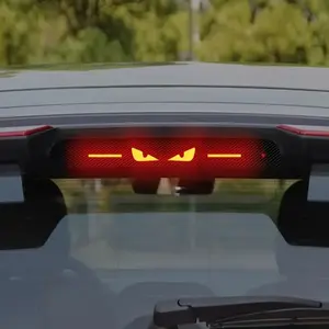 Stylish Light Brake Lamp Sticker High Position Carbon Fiber Appearance Durable PET Material Easy Paste On Front Design Enhance Car Safety & Exterior Style Universal Auto Decoration Perfect for Spring Statements Vehicle Upgrade