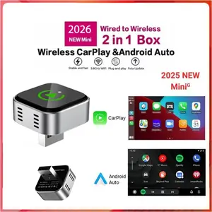 2026 Wireless Carplay Android Auto USB Dongle and Adapter, Wired to Wireless Converter, Plug and Play, Easy Installation