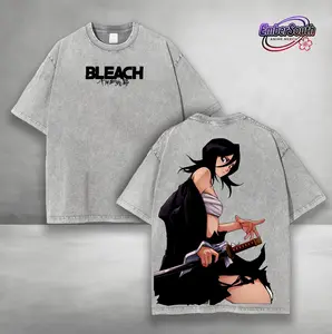 Kuchiki Rukia BLEACH Unisex Oversize Heavyweight Cotton Vintage Washed Tee Gift For Anime Fan | Bleach T-Shirt