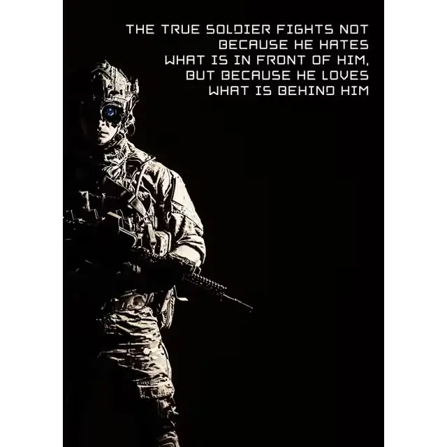 True soldier Poster, Elite Member Of US Army Rangers In Combat Helmet And Night Vision Device. American Posters Decorate Home Walls. Decoration Posters,  Posters For Patriots Gifts