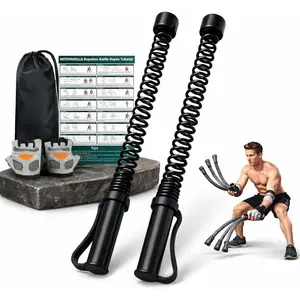 2 count Ropeless  Ropes for  Gym, Portable Cordless Workout Ropes with Gloves, Bag & Tutorial, Low- HIIT Fitness Equipment for Full  Cardio and Strength