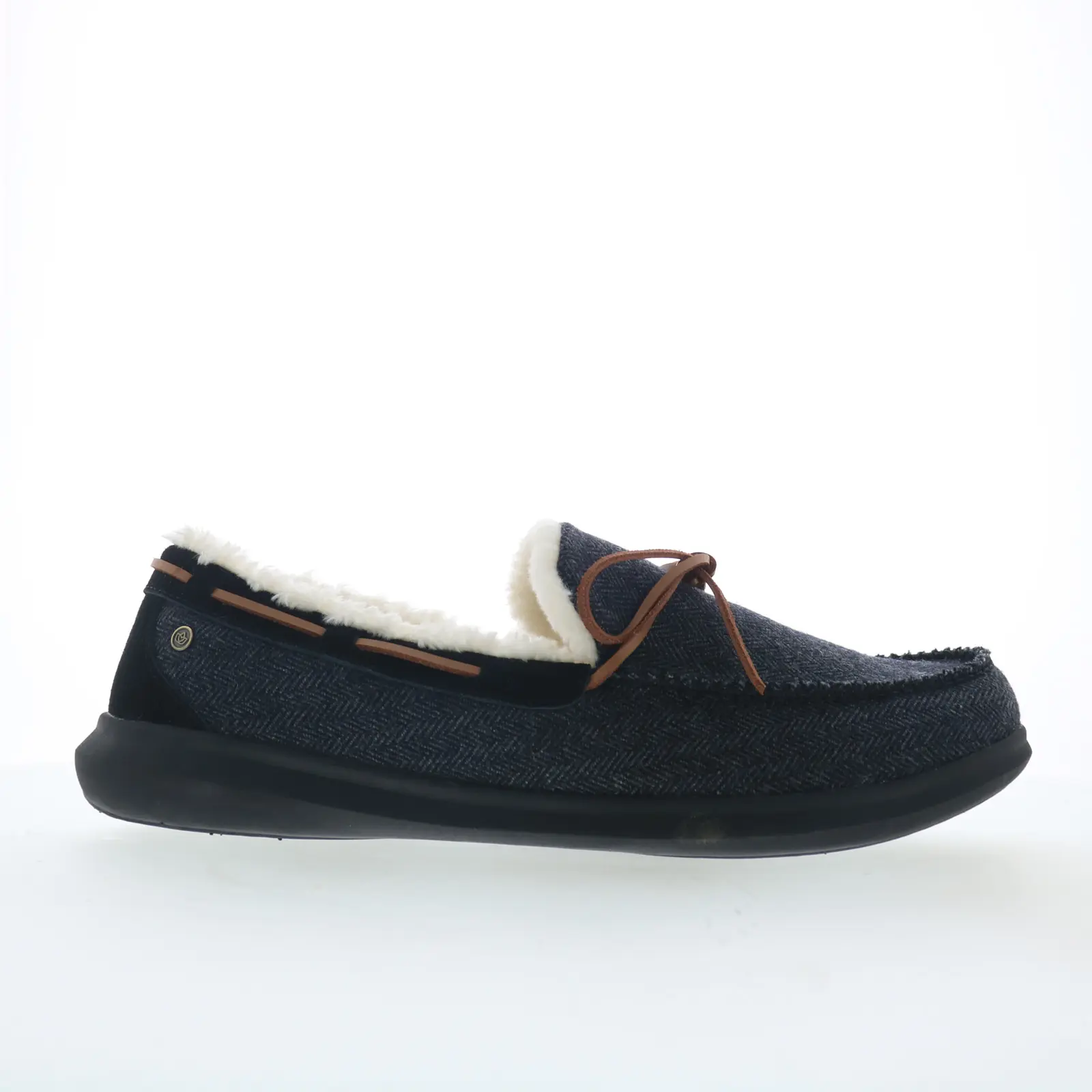 Spenco Birch Slipper SP2008BLK Mens Black Wide Moccasin Slippers Shoes