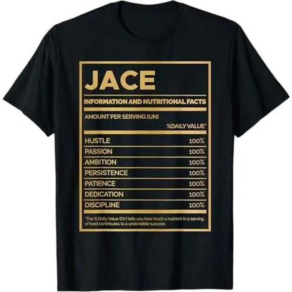 Jace Nutrition Information Amount Per Serving T-Shirt