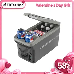 Upstreman car fridges 12QT Portable Electric Cooler & Warmer with 12V Car Adapter for Camping Travel Boat Dual Cooling/Heating Compact mini fridges with Shoulder Strap AR11