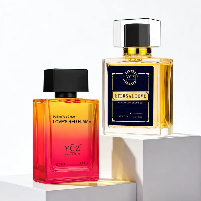 [YCZ] Men's 2-Piece Cologne Gift Set | Eternal Love 75ml EDP + Love's Red Flame 50ml EDP | Citrus Spicy Fragrance| Woody Musk Fruity Chypre Notes | Long Lasting Scents | Exclusive Gift Box for Mens Gifts | Vegan & Cruelty-Free,familyfun