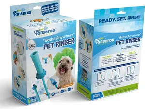 Rinseroo: Slip-on Dog Wash Hose Attachment.Pet Bather for Showerhead and Sink.Handheld Shower Sprayer/Washer.5 Foot Hose Length.Fits Heads up to 6" in Diameter.Not for Use On Tub Faucet (1 Pack)-