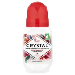 CRYSTAL Mineral-Enriched Deodorant Roll-On, Pomegranate, 2.25 fl oz (66 ml)