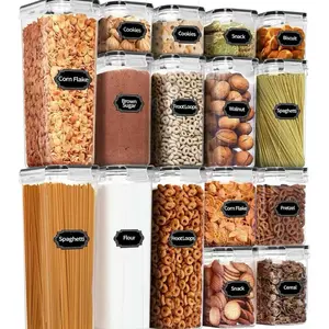 Vtopmart Airtight Food Storage Containers with Lids, 24 / 32 pcs Plastic Kitchen and Pantry Organization Canisters,  BPA Free, Reusable  Stackable #smartliving