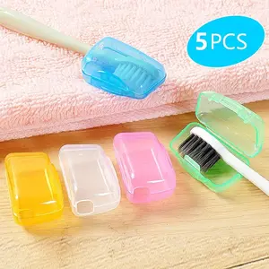5pcs Lightweight Portable Toothbrush Case, Travel Toothbrush Storage Box & Organizer