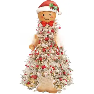Vloso Gingerbread Christmas Tree Topper - Gingerbread Decor for Christmas Tree