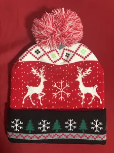 Light Up Knitted Beanies - Unisex Cozy Warm Knitted Material with Light-up Feature for Winter Wardrobe