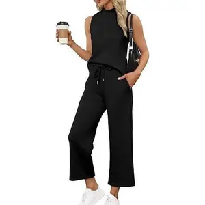 Sleeveless Top Wide Leg Cropped Pants