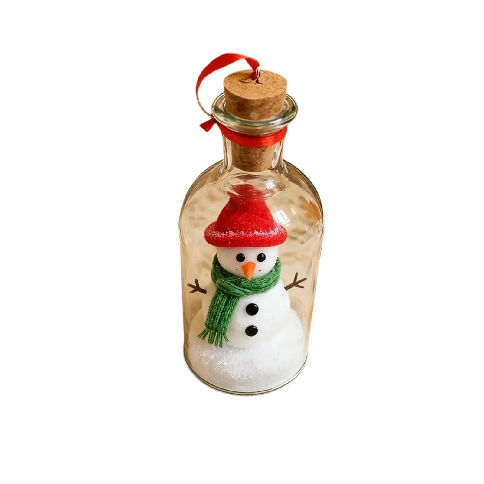 Snowman Voice Recording Decor 2.67"x7.87" Glass Keepsake, Festive Mantel/Shelf Ornament, Unique Holiday Gift for Friends & Colleagues