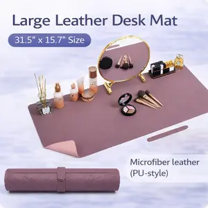 Large Leather Desk Mat 31.5x15.7 in Waterproof Microfiber Leather Desk Pad for Office Vanity Easy Clean Table Protector