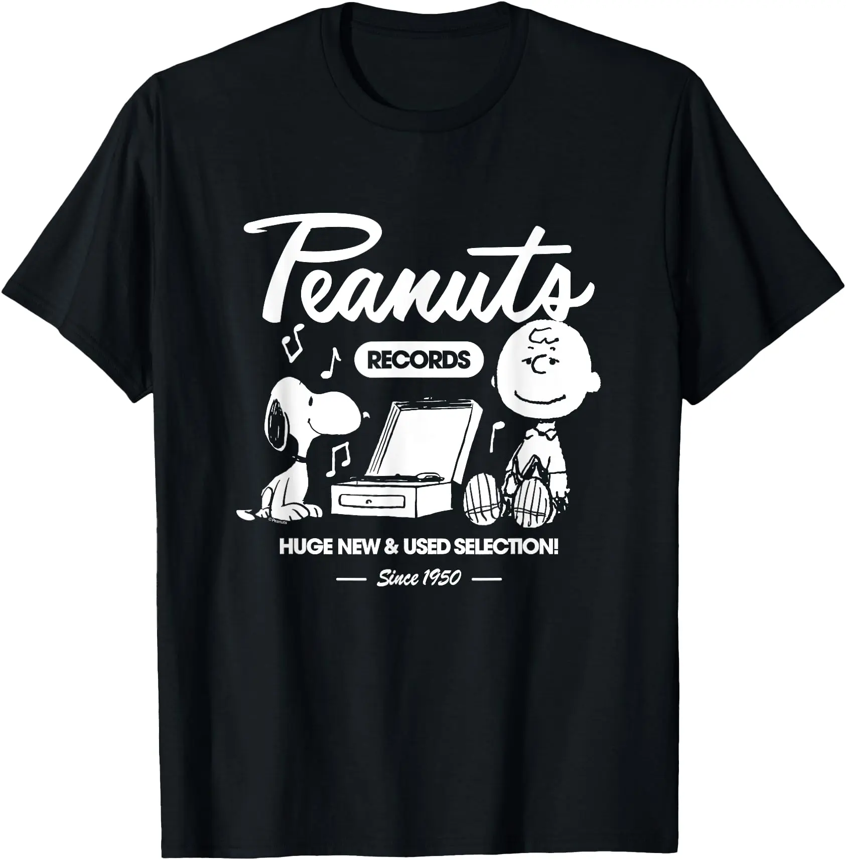 Peanuts - Snoopy Charlie Brown Record T-Shirt Crewneck Unisex