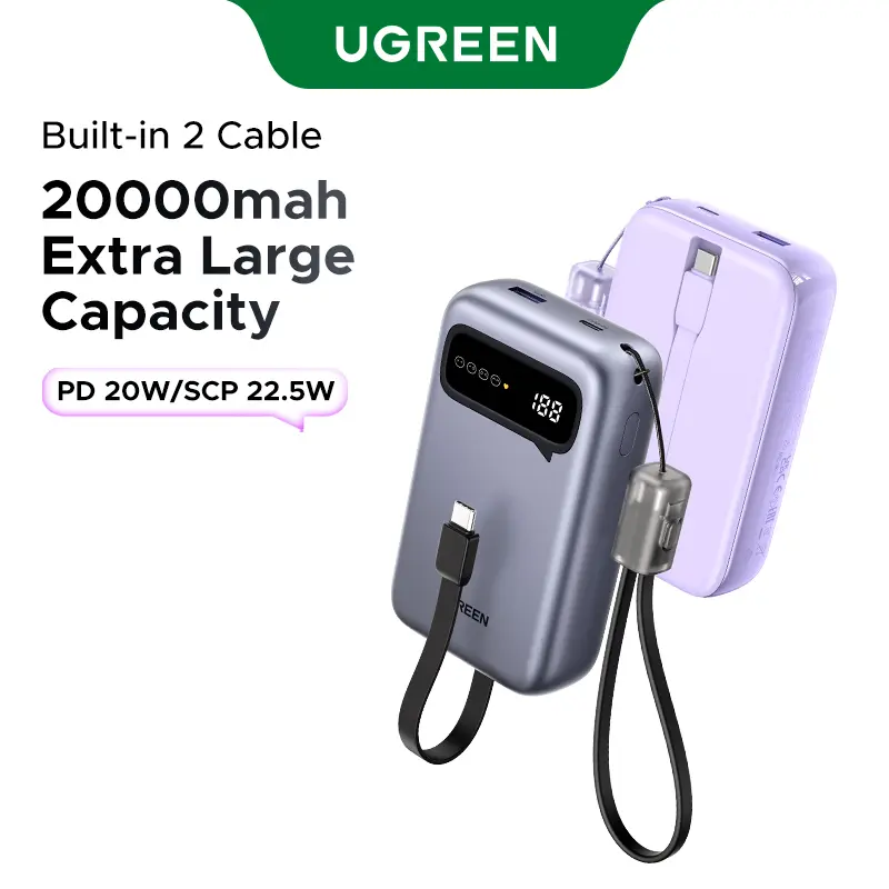 UGREEN Portable Charger, Smallest 20W 20000mAh USB C Power Bank Fast Charging, PD 3.0 LED Display Phone Battery Pack Compatible with iPhone 17 16 15 14 Pro Samsung S24 iPad etc,DealsForYouDays