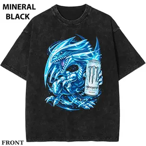 Yu-Gi-Oh! Blue-Eyes White Dragon x Monster T-shirt, Anime Yu-Gi-Oh! Shirt, Ice Dragon Anime Tee, Blue Energy Graphic Shirt, Cold Aesthetic Streetwear, Gamer Drip Outfit Womenswear Top